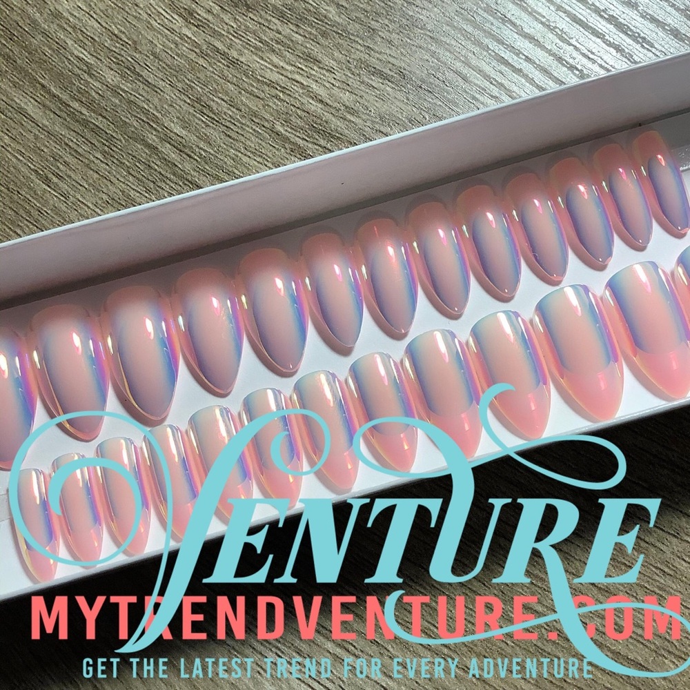 Metallic Pink Press On Nails